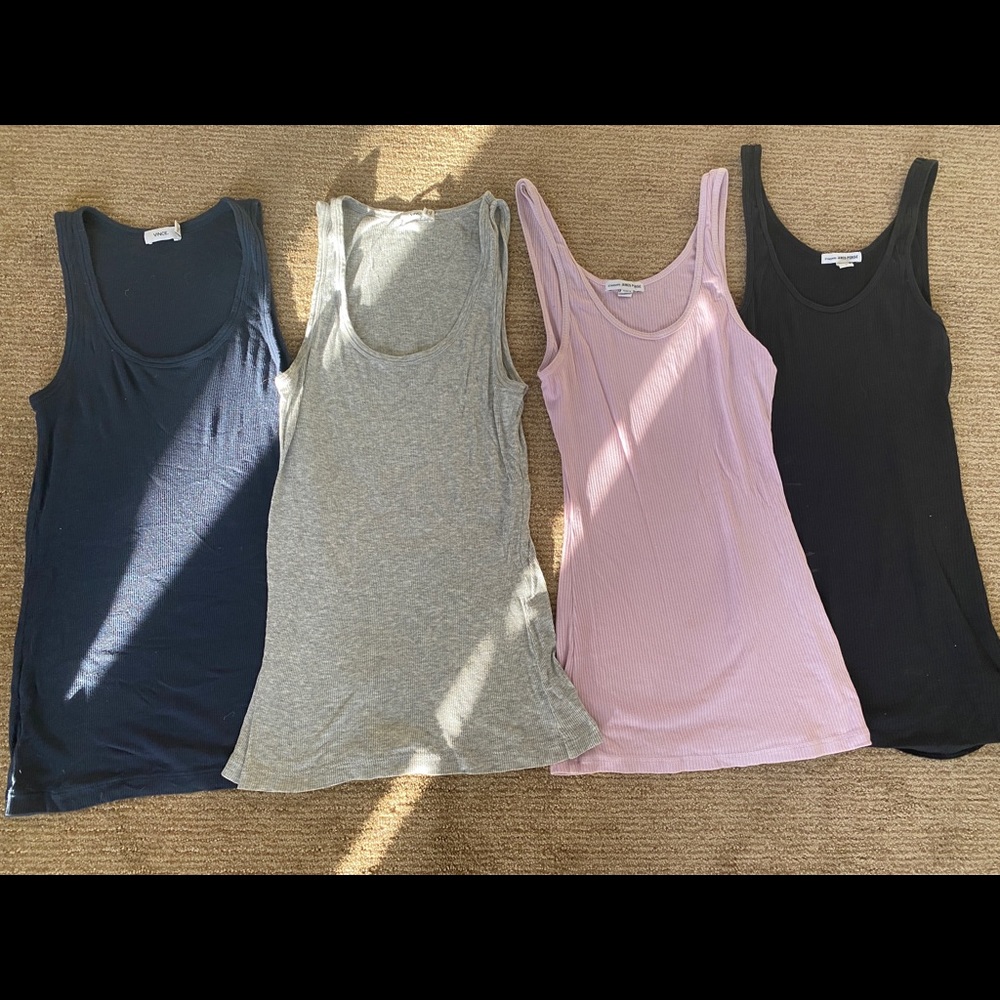 James Perse + Vince Ribbed Fitted Tank Tops